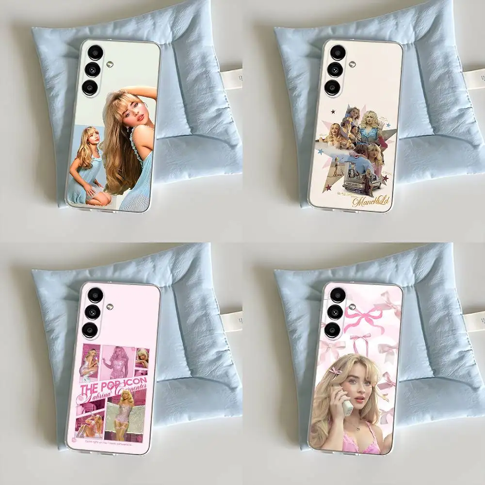 

Singer S-Sabrina Carpenter Phone Case For Samsung S24,30,21,22,23,20 FE,lite,PIus,Ultra,5G,Note,9,10 Transparent Cover