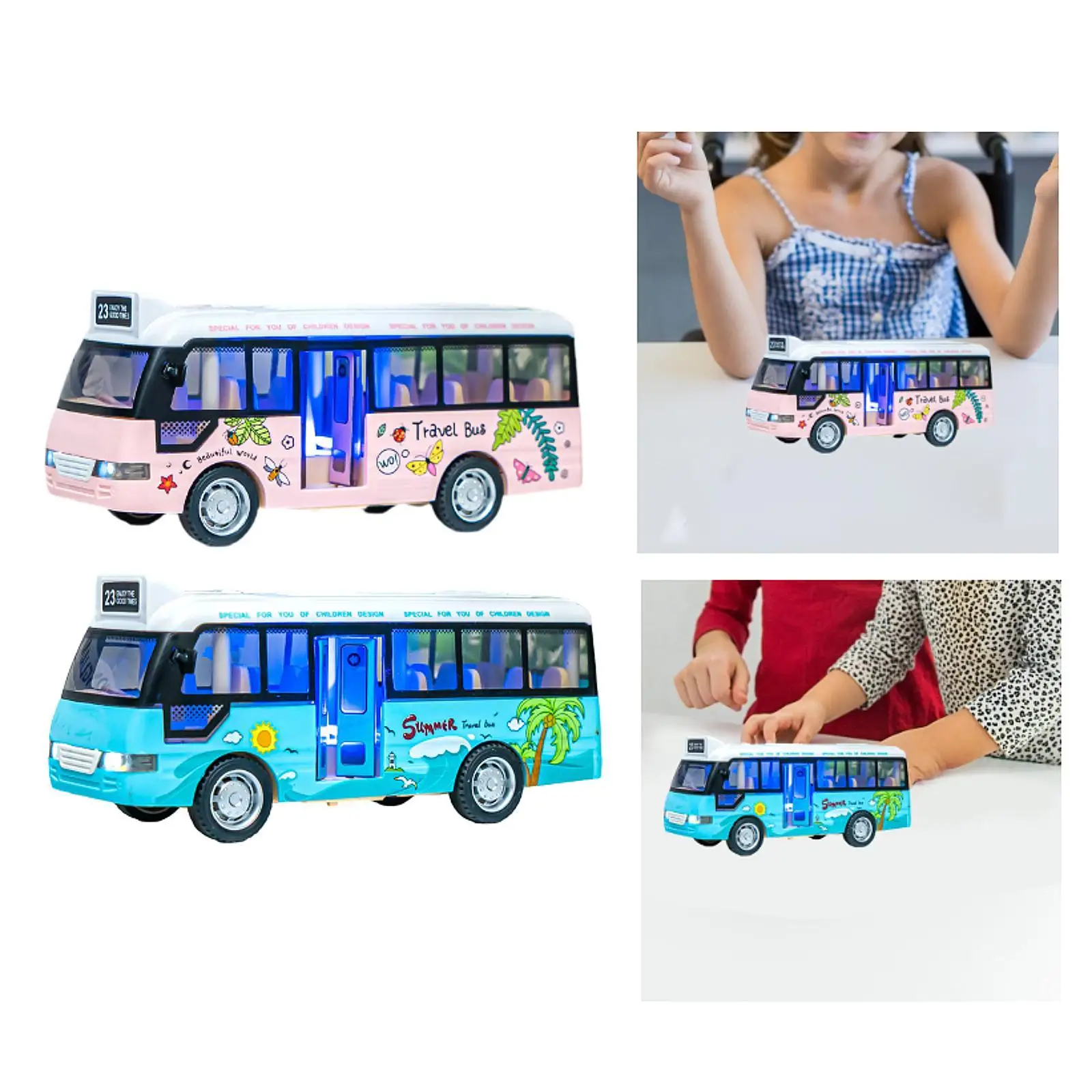 

City Bus Toy Educational Bus with Sounds and Lights for Boys Girls Gift
