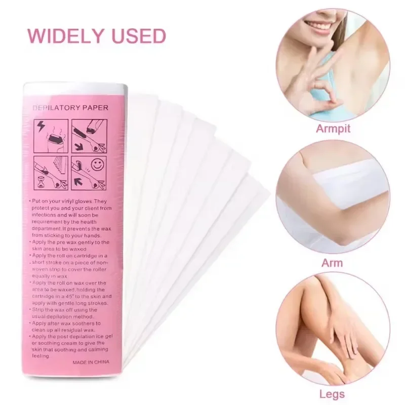 100Pcs Professional Hair Removal Waxing Strips Non-woven Fabric Waxing Papers Depilatory Beauty Tool for Leg Hairs Removal