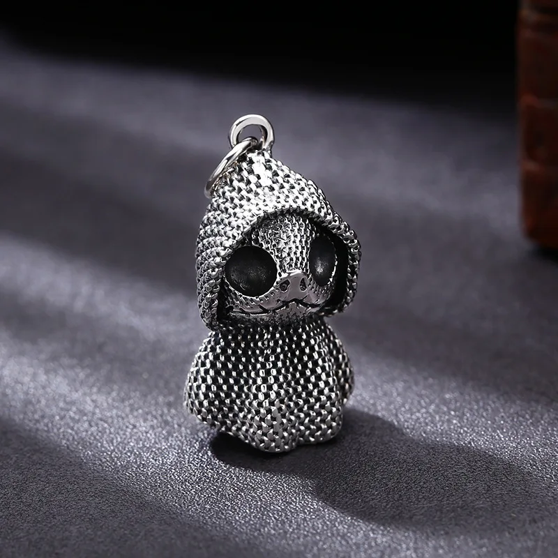 Genuine S925 Sterling Silver Pendants for Women Men New Fashion Lizard-man Mischievous little Ghost Punk Jewelry Wholesale