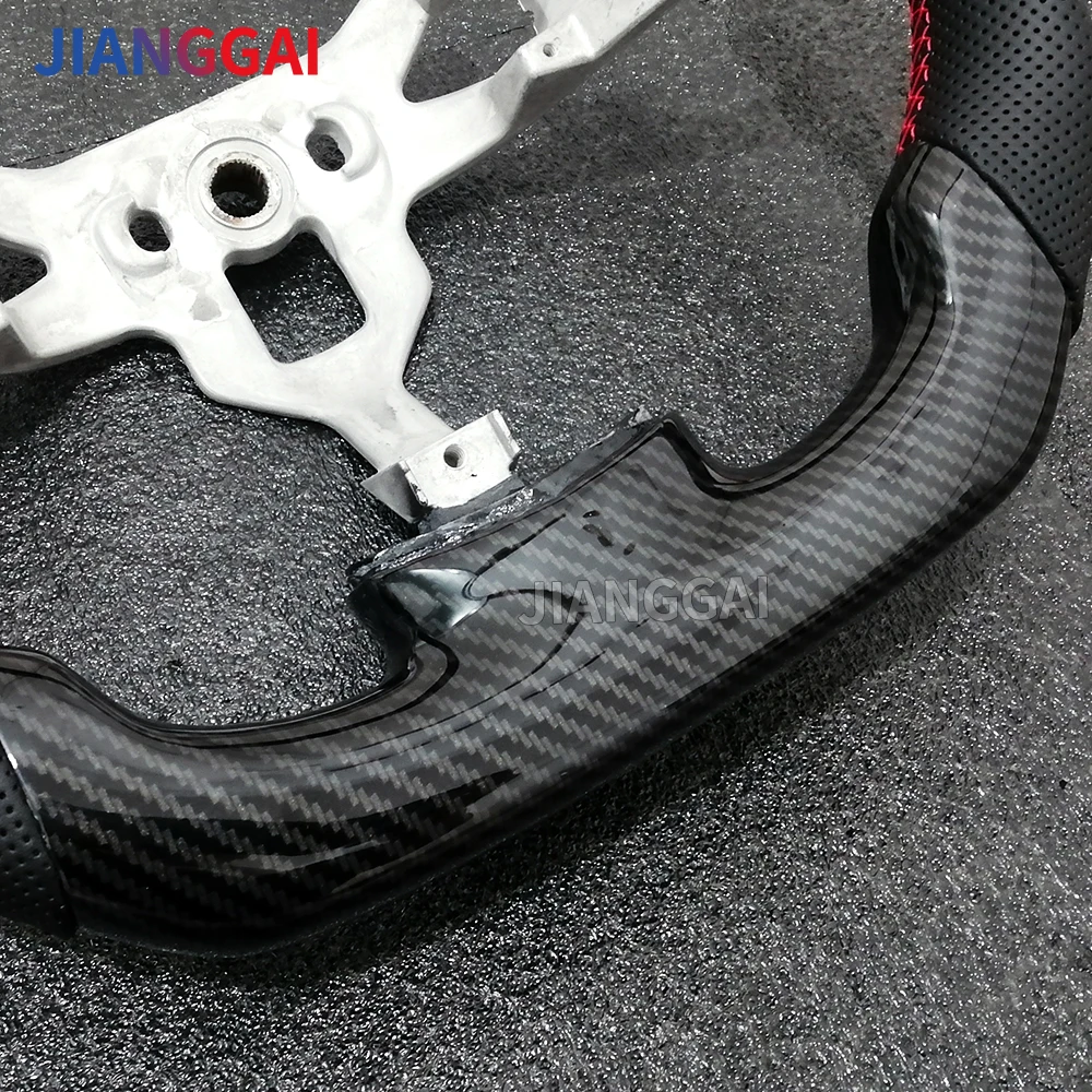 لشروليه كورفيت C6 z06 zr1 2006 2007 2008 2009 2010 2011 هيدرو طباعة ألياف الكربون الجلود عجلة القيادة المثقبة