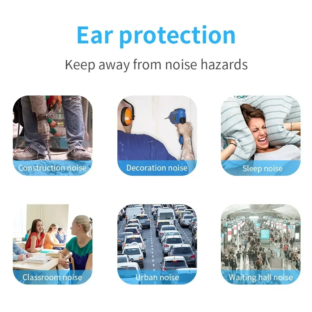 50 PCs Earplugs Noise Reduction Protection Sound Insulation Foam Soft Sleep Cancelling Anti Bruit Earplug Sleeping Ear Plugs