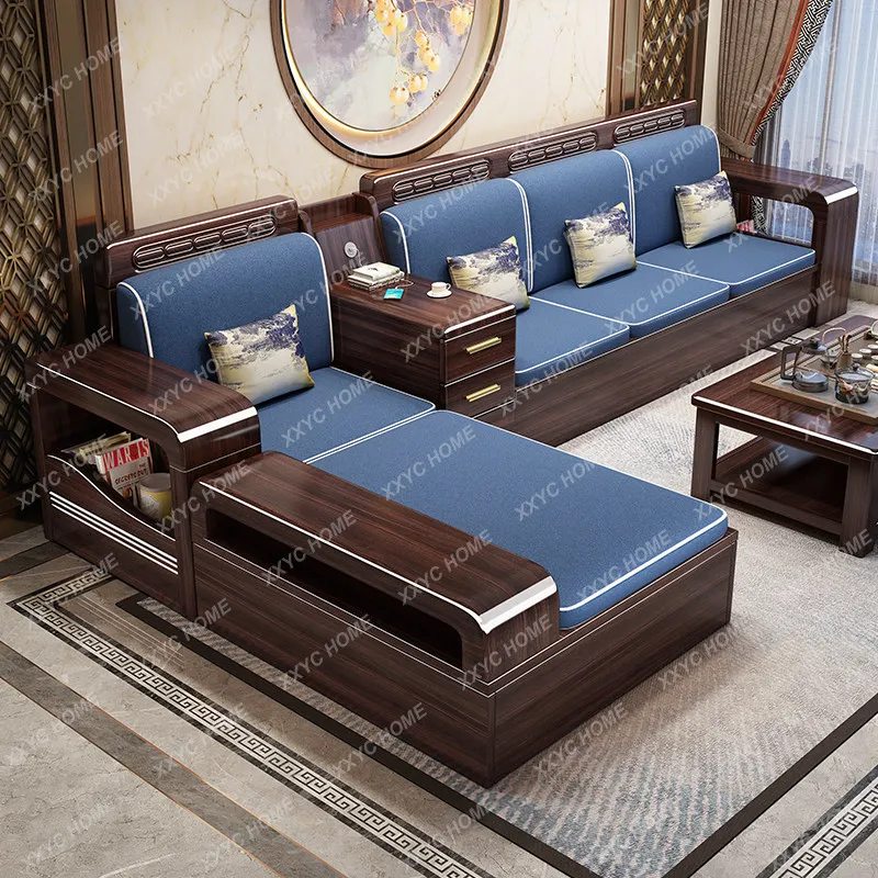 Purple sandalwood solid wood sofa for homemoderncasual storage winter and summer dual-use combination furniture