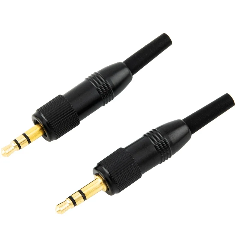 Gabungan 5 buah konektor kunci Audio sekrup Stereo 3.5mm 3.5 MM 1/8 "hitam PURELINE untuk Sennheiser SonyD11/V1/P03 colokan cadangan mikrofon