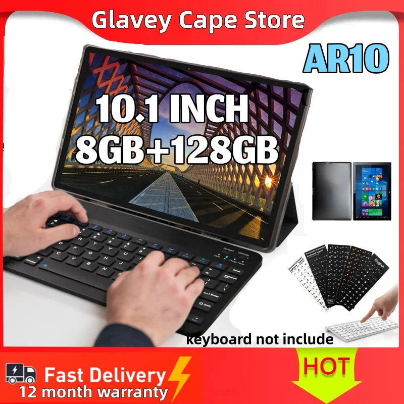 10.1인치 64비트 T10 8GB DDR RAM 128GB ROM AR10 윈도우 10 태블릿 PC 1280*800 IPS 화면 HDMI 호환 타입-C