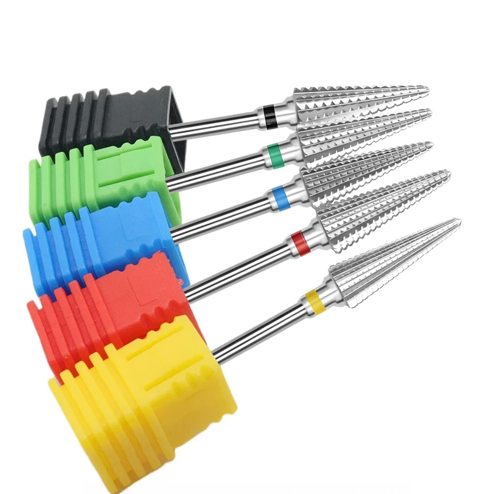 1pc 5-in-1 Carbide Professional Tungsten Steel Nail Drill Bit Gradient Teeth Design for Pre-treatment and Removal gallery 4