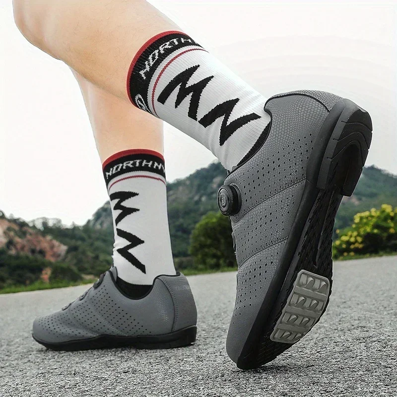 女性＆男性用通気性ラバーソールロードバイクシューズ - シンプルでスタイリッシュなスタイル、快適なソール、日常使いに滑り止め付き