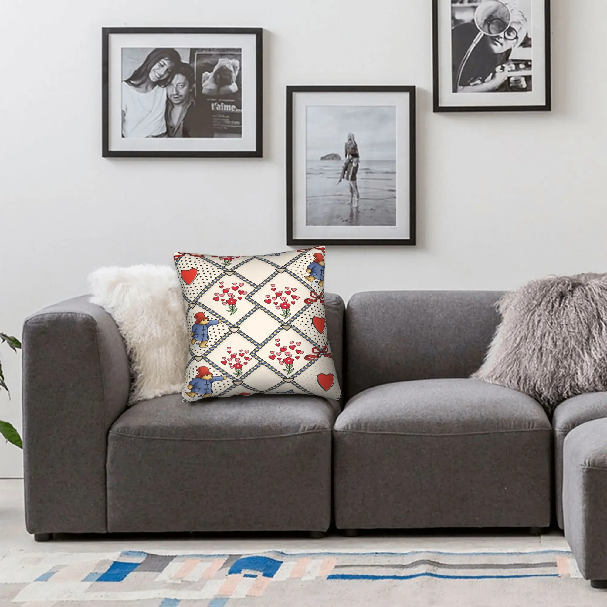 パディントンズ ブラウンズ ベア枕カバー ソフト枕カバー ソファ 車 ホームデコレーション レトロ トレンディ枕カバー