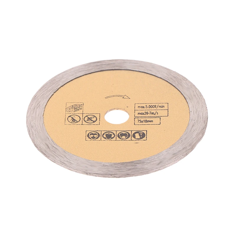 3 Inche Diamond Saw Blade 75mm Stone Cutting Disc Mini Toothless Cut Off Wheel For Marble CeramicConcrete Granite Cutting