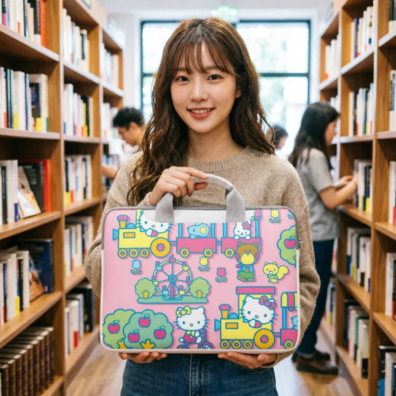 

Сумка для ноутбука Hello Kitty Kuromi, сумка-тоут, портфель-органайзер, подходит для MacBook Air Pro 12, 13, 14, 15, 16 дюймов, праздничный подарок