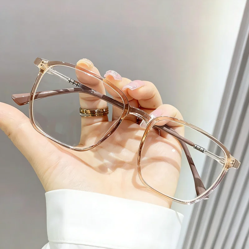 Blaulichtfilter-Brille Lesebrille Trendige Damenbrille mit Großem Rahmen Modische Lesebrille