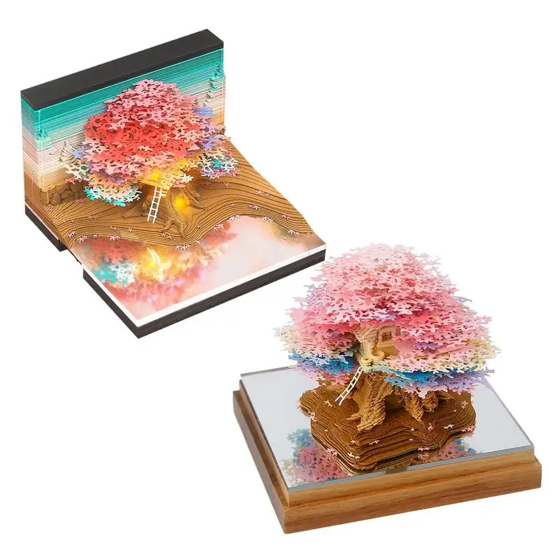 شجرة البيت التقويم 2025 الفن التقويم مذكرة الوسادة ورقة نحت 2025 أجندة مكتبية /رزنامة مكتبية تقويم مكتبي ديكور 2025 ثلاثية الأبعاد التقويم