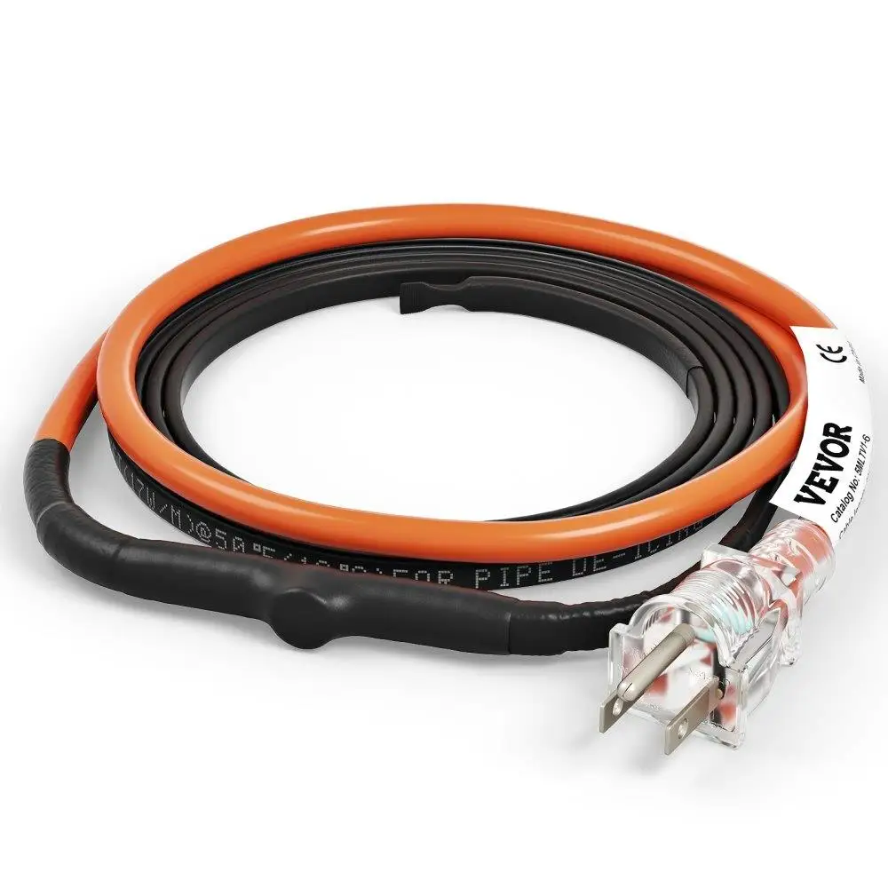

Self Regulating Pipe Heating Cable 6ft 5W per ft Heat Tape for Freeze Protection of PVC Metal Plastic for pipes 120V