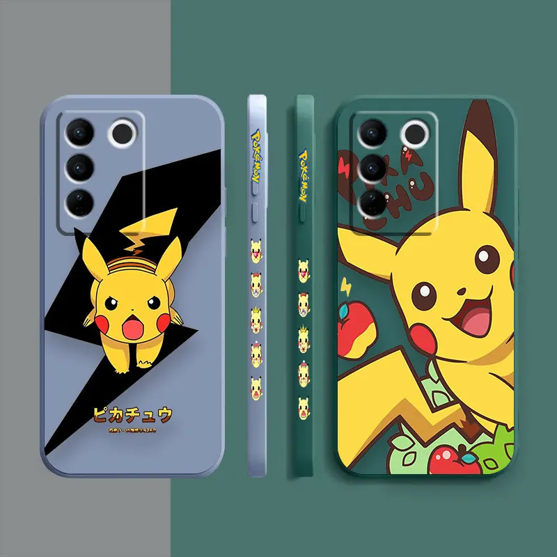 Case For VIVO S1 S5 S6 S7 S9 S9E S10 S12 S15 S16 S16E V19 V20 V21 V23 V25 V27 PRO 5G Case Funda Anime Cute P-Pokémon P-Pikachu