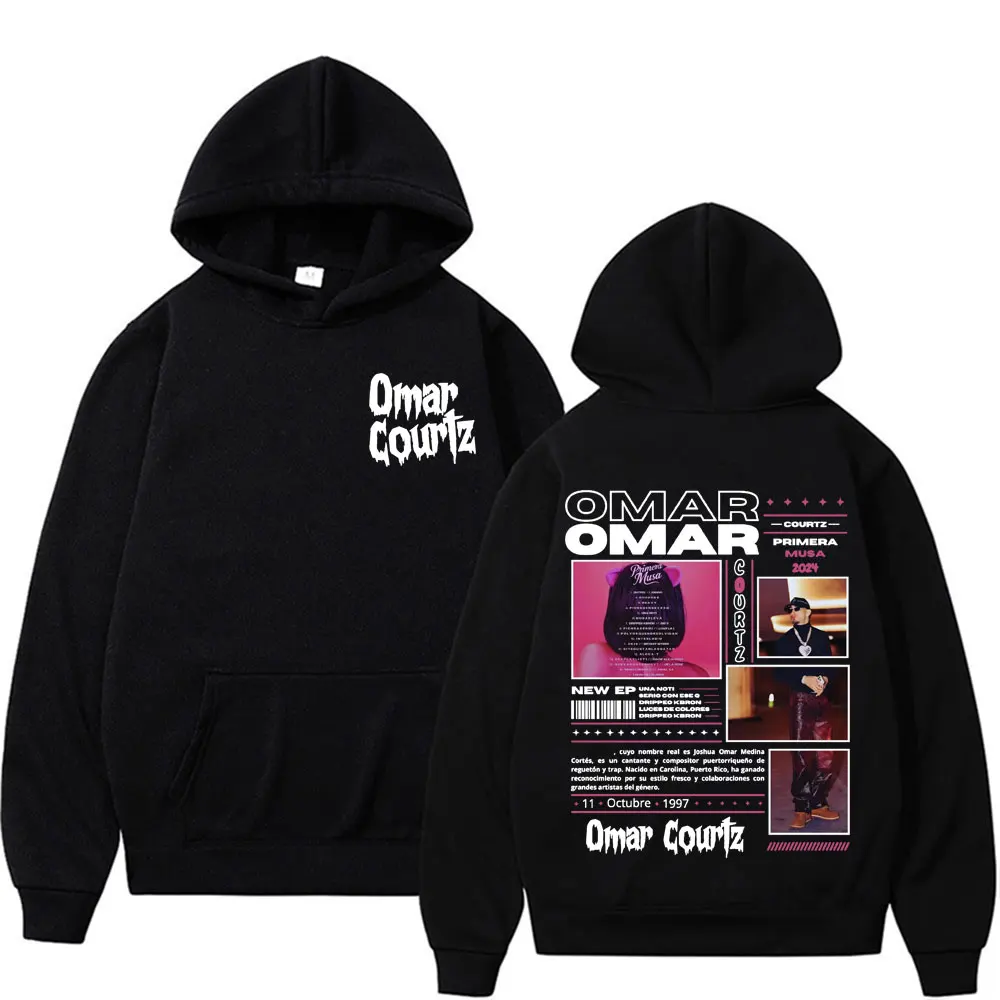 Rapper Omar Courtz Primera Musa 2024 Tour Cover Hoodie Men Women Harajuku Hip Hop Punk Oversized Sweatshirt Pullovers Streetwear