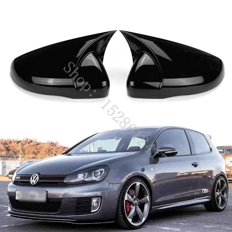 For VW Golf 6 MK6 6R GTI GTD 2009 2010 2011 2012~2013 Car accessories Glossy Black Rearview mirror cover Trim/Rearview mirror