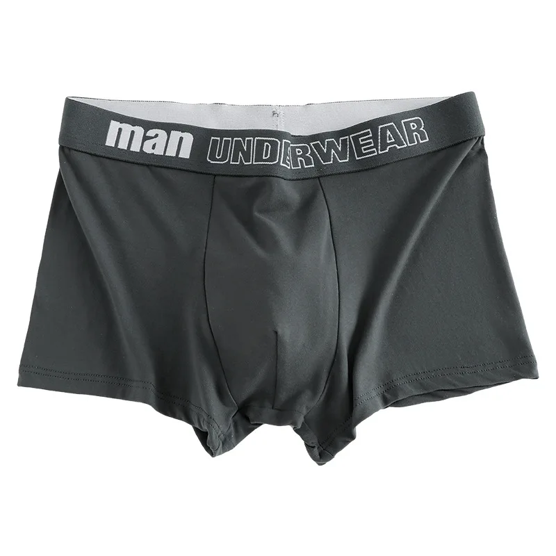 Men Boxers Underpants Sports Underwear Black Gray L XL XXL Soft Breathable Fashion Shorts Letters Wide Band Pants