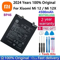 2024 Years Original New Genuine Phone Replacement Battery BP46 For For Xiaomi Mi 12 / Mi 12X Batteries Bateria 4500mAh +Tools