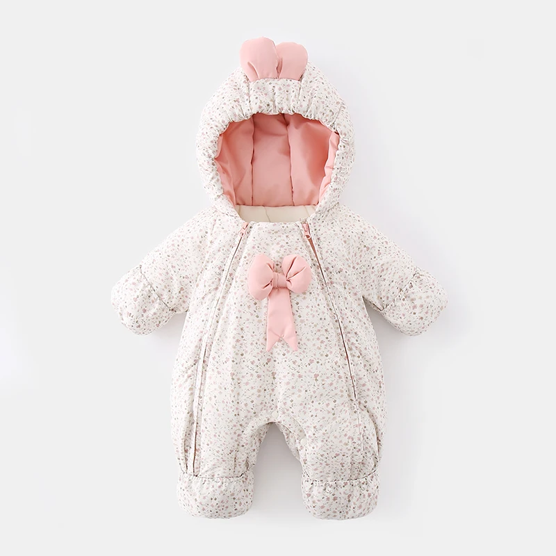 

Комплект детской зимней одежды Thiened Fce: хлопковый комбинезон для девочек с перчатками, милый комбинезон-слип с закрытыми ножками и брюками с высокой талией