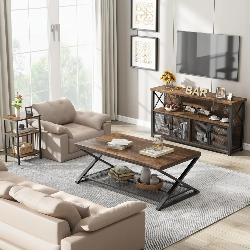 금속과 나무로 만든 산업 농가 스타일 바 캐비닛, 주류 및 유리 제품 보관에 이상적