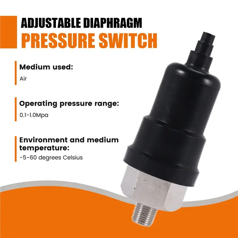 【RECOMENDAR】1/8 Inch Male QPM11-NO Saklar Tekanan Tipe Diafragma yang Dapat Disesuaikan Normal Terbuka