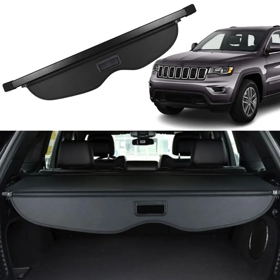 

Выдвижная черная шторка-органайзер для багажника, подходит для Jeep Grand Cherokee 2011-2019, 2020, 2021, защитная шторка для багажника, затеняющая экран