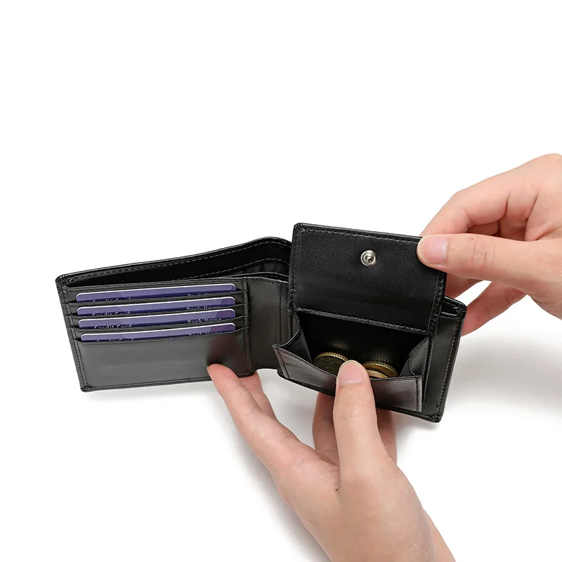 موضة جديدة جلد أصلي للرجال محافظ قصيرة جلد حقيقي الذكور الفاخرة العلامة التجارية مخلب الصبي هدية محفظة النقدية محفظة حمل بطاقات #5