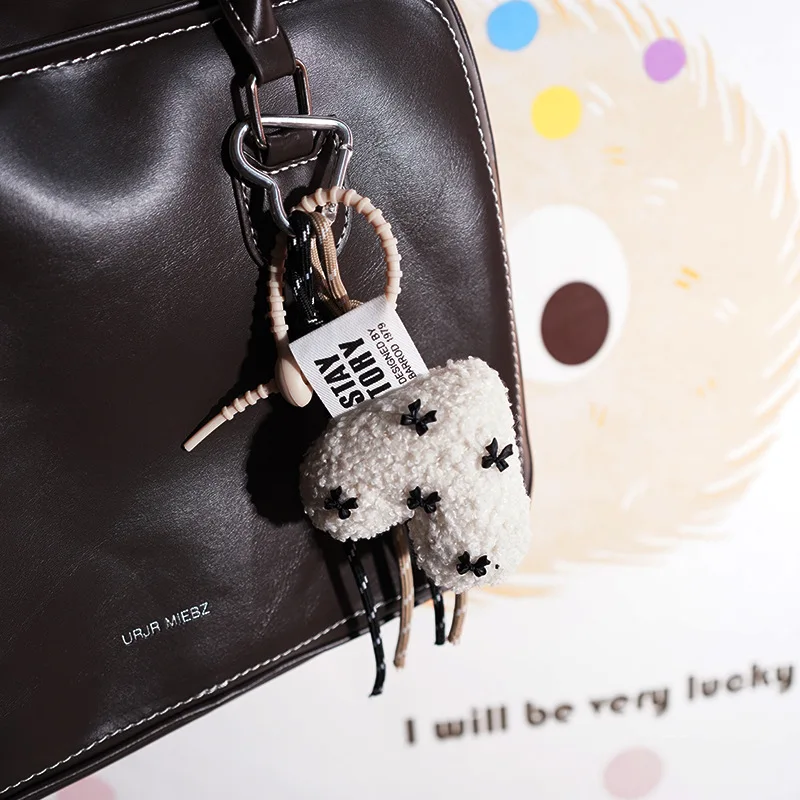 

New Cartoon Plush Bow Love Backpack Charm For Women Y2k Bag Pendant Couple Car Key Chains Jewelry Gift Decoration Accessories
