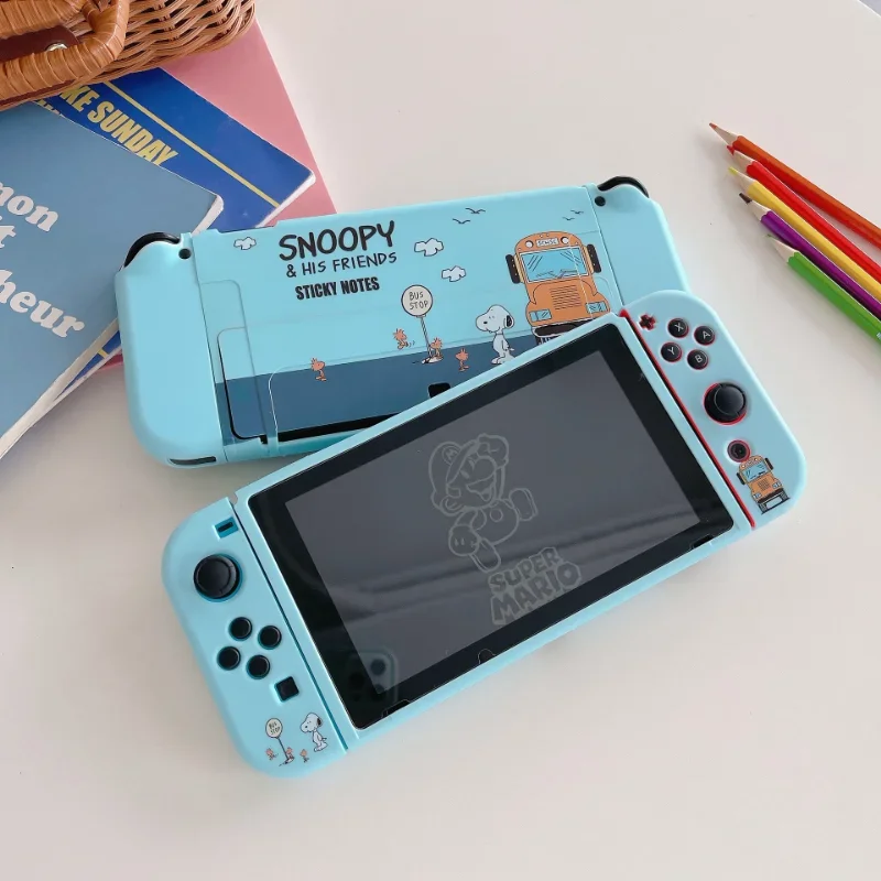 Snoopy TPU Case for Nintendo Switch NS Storage Bag Cute Waterproof Box Case for Nitendo Switch OLED Console Joycon Accessories