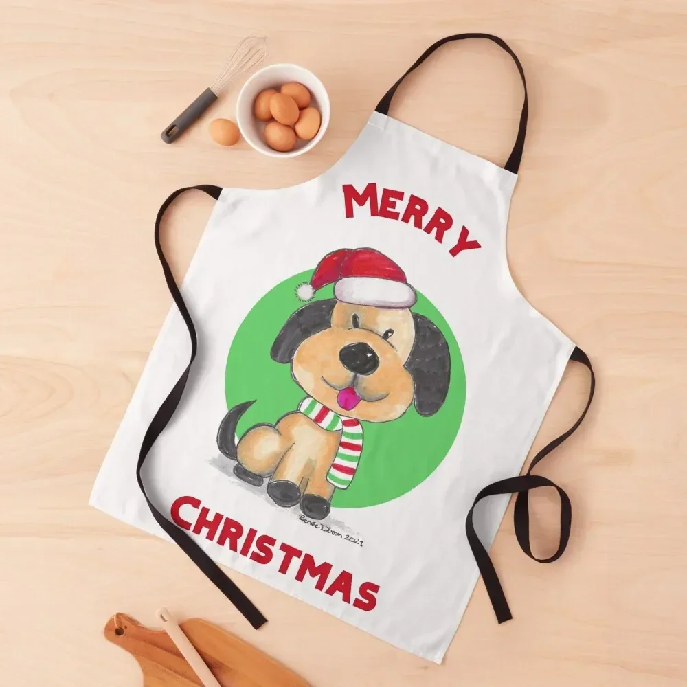 

Christmas Puppy Apron Things For Kitchen kindergarten teacher Home Supplies women's work Apron