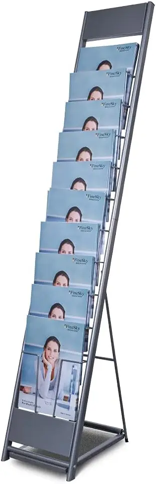

10-Layer Magazine Rack - 8.6"x11" Display Stand for Literature, Product Introductions & Public Reception Areas (A4 Width