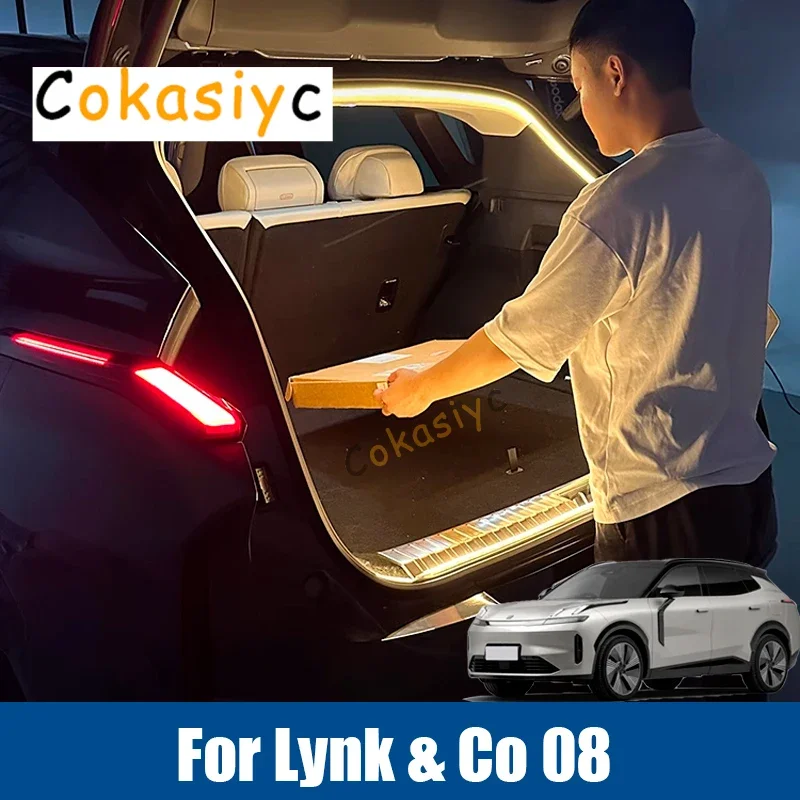 For Lynk & Co 08 EMP 2024 2025 2026 Car Rear Trunk LED Light Bar Strips Trunk Decorative Lamp Strip Automatic Light Accessories