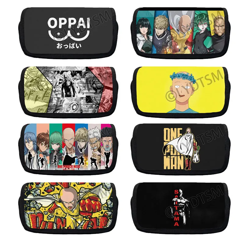 Аниме One Punch Man с принтом, женский косметичка Saitama Genos, сумка-карандаш, школьный пенал, чехлы для кистей, держатель для ручек