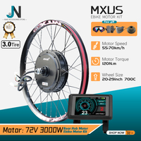 E-Bike Conversion Kit MTX Rim 72V 3000W Brushless Rear Hub Motor Wheel 20-29inch With Color Display For Electric Bike Motor Kit