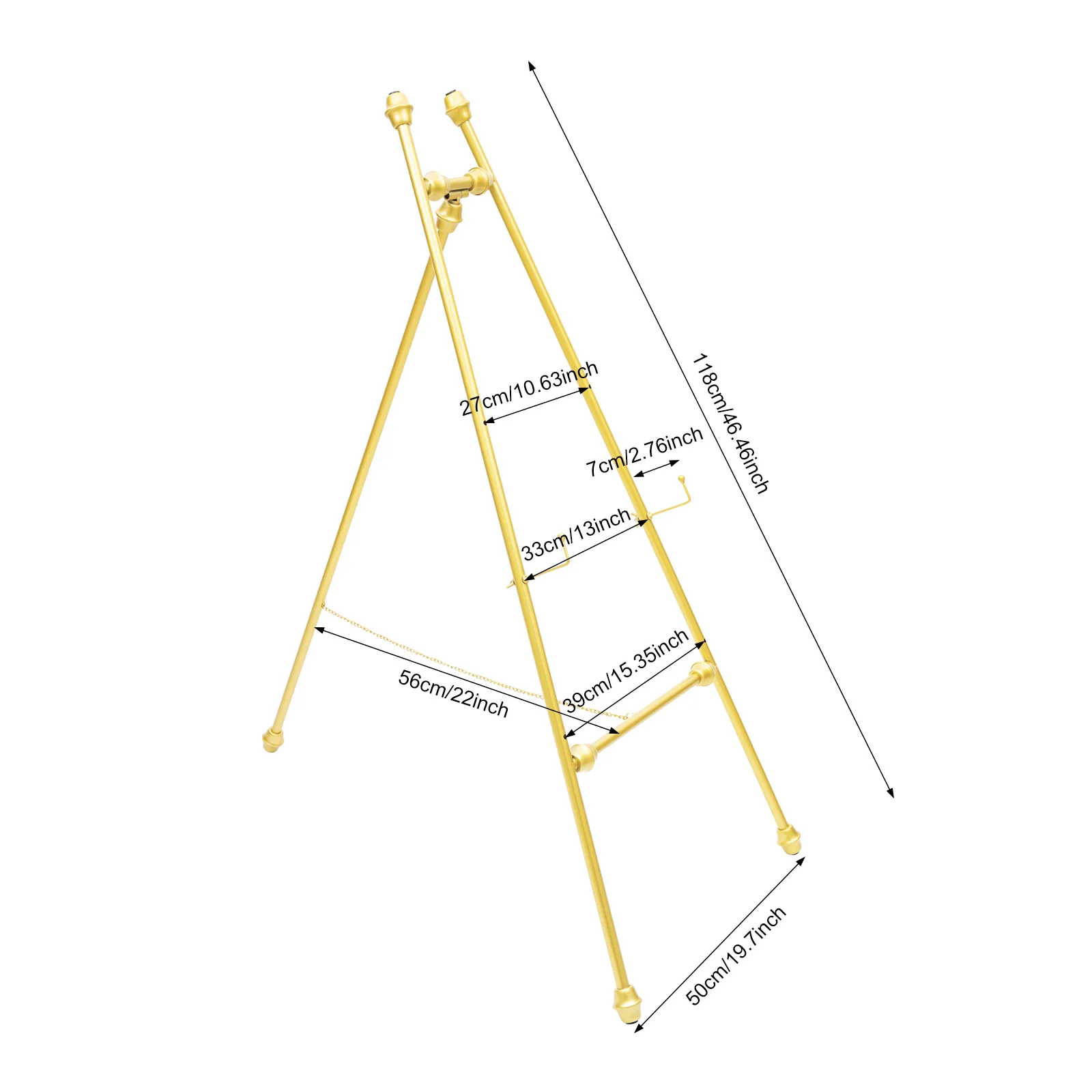2er-Set goldene Hochzeits-Willkommensschild-Ständer – Verstellbare Metallständer mit fester Halterung und rutschfesten Füßen für Veranstaltungen – Detail 3