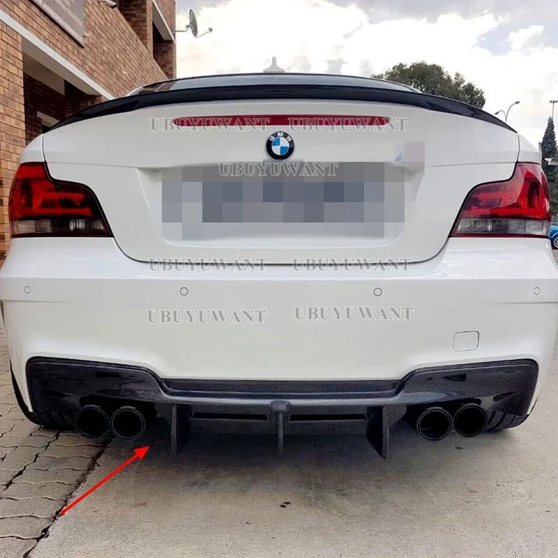 For BMW E82 1 Series 1M Coupe E82 120d 135i 2007-2013 Car Rear Bumper Lip Spoiler Diffuser E82 Rear Diffuser REAL CARBON FIBER