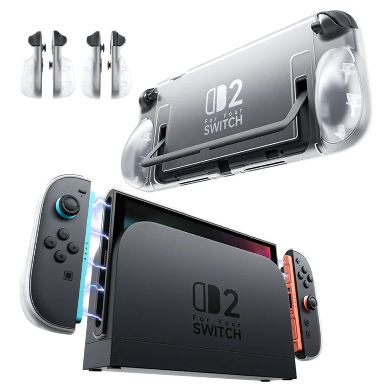 

Dockable Case For Nintendo Switch 2 2025 PC Silicone Grip Protective Cover Compatible With Joy-Con Controller Full Package