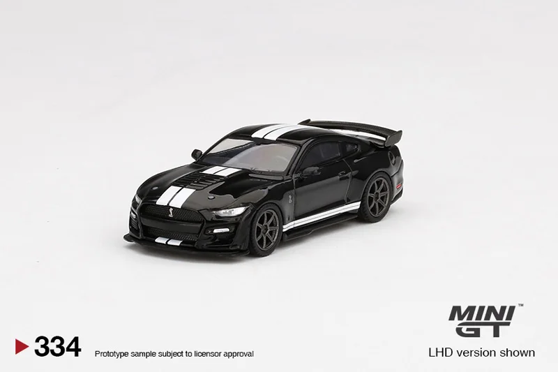 

МИНИ-ГТ 1:64 # 334 Ford Mustang Shelby GT500 Shadow Black, литая под давлением модель гоночного автомобиля, детские игрушки, подарок