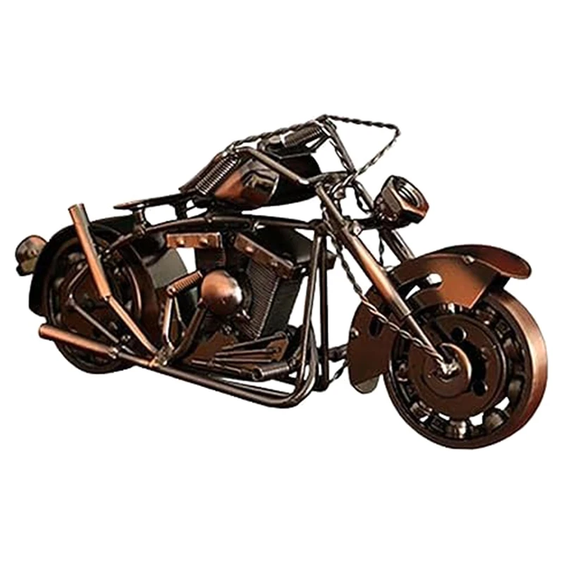 

Motorcycle Model Motorbike Iron Art Sculpture Collection Multipurpose Classical Collectible Vintage Style For Gifts