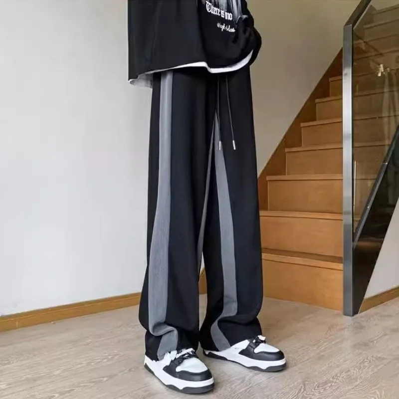 

Спортивные брюки в американском стиле, хлопковые свободные мужские спортивные штаны с высокой талией, удобные трендовые брюки в стиле Харадзюку Y2k JJ1370