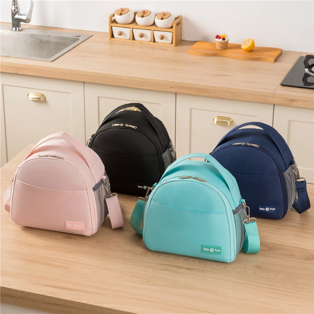 Creative Semicircular Lunch Bag Thickened Oxford Cloth Portable Bag Large Capacity Picnic Food Storage Bag Waterproof Reusable