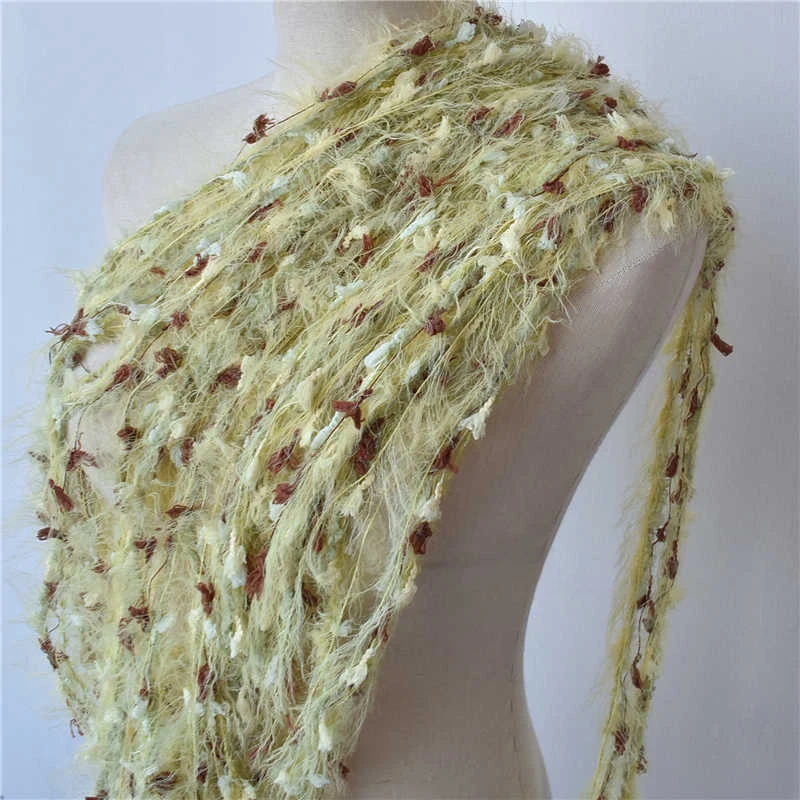 1m Raw-Edge Ribbon Lace Trim Plush Fringed Lace Weaving Ribbon Handmade Wedding Clothing Decoration DIY Craft Material