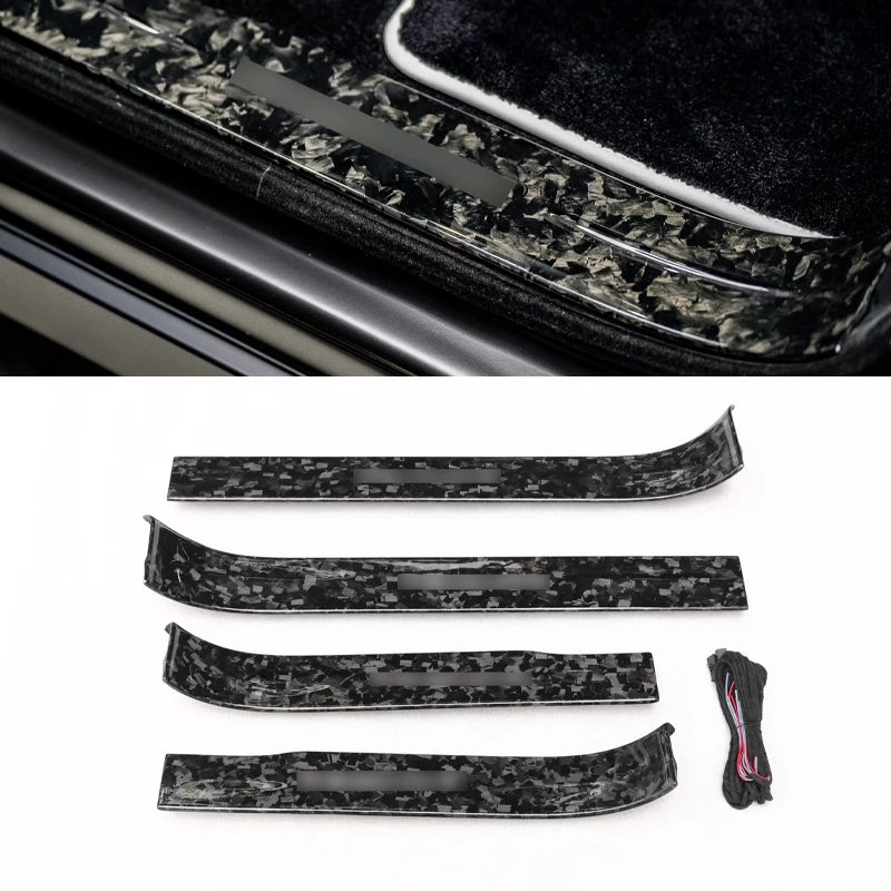 Forged Dry Carbon Fiber Car Side Skirt Pedal Extension For Rolls Royce Cullinan MSY Style Welcome Step Underboard Car Styling