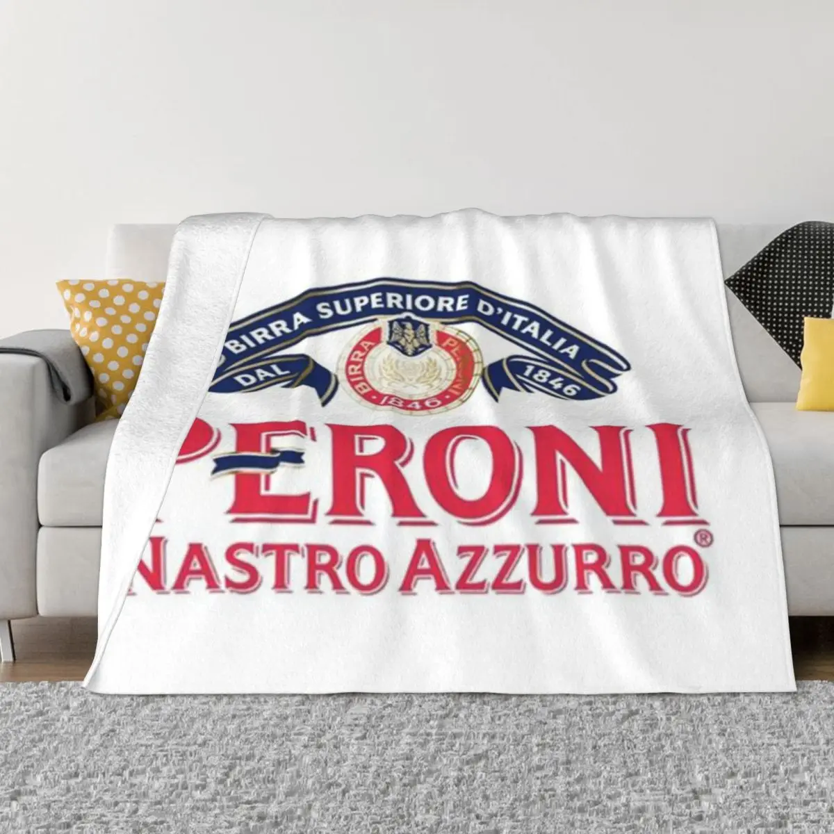 Peroni Nastro Azzurro Classic Logo Una manta de micropolar ultrasuave