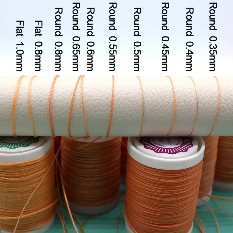 0.8mm 65m  Diy Embroidery Thread String Flat Wax Thread Polyester Wax-Coated String Cord for Machine Sewing Bracelet Necklace