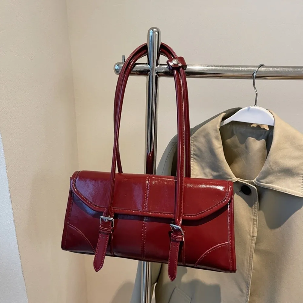 

Casual Square Retro PU Shoulder Bag Messenger Bag PU Leather PU Underarm Bag Portable Korean Style Retro Handbag Girls Women
