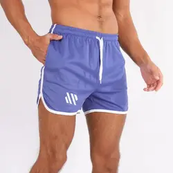 New Running Mesh Fitness Sport Men's Quick Drying Shorts Casual Breathable Training Tight Squat Three-Quarter Pants Summer
