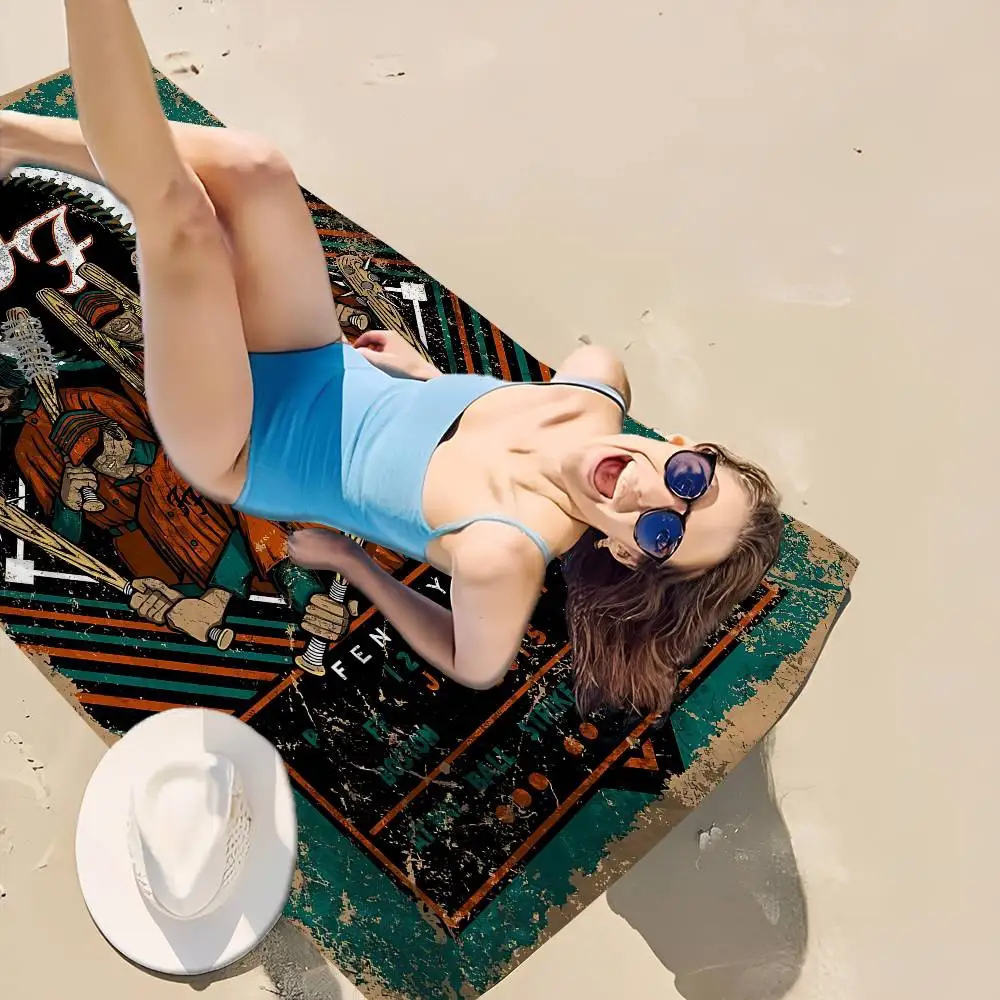 Foo Fighters Band Microfiber Printed Beach Towel Mountain Climbing Yoga Beach Swimming Running Absorbent Soft Towel