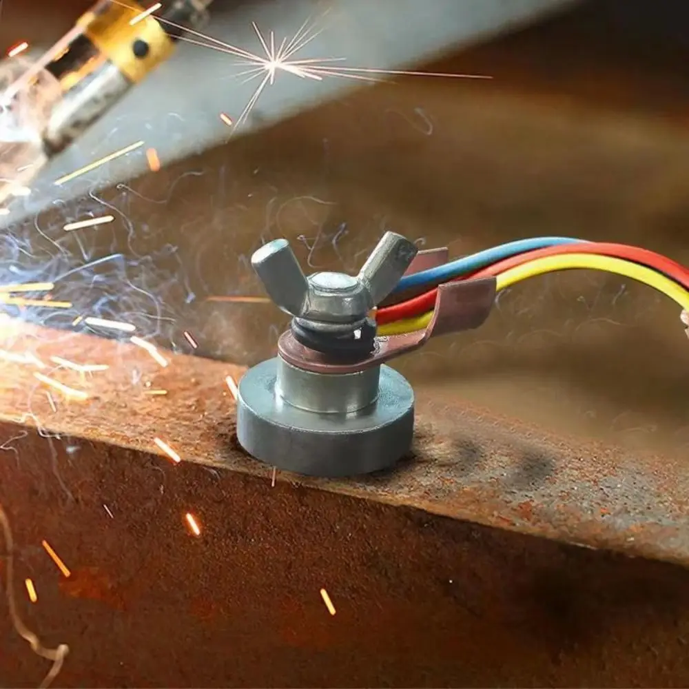 Strong Magnetic Welding Grounding Clamp Single Head Powerful Magnet Welded Grounding Device Safety Copper Electrode