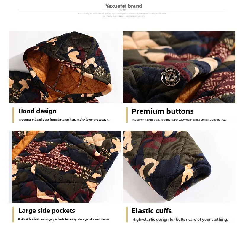 

Мужское камуфляжное хлопковое длинное пальто свободного кроя Thiened, повседневное длинное пальто на подкладке, молодежный тренд, весна 2023, Китайское происхождение